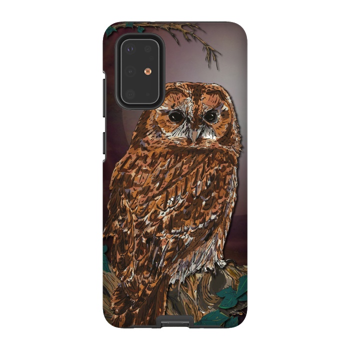 Galaxy S20 Plus StrongFit Tawny Owl - Mistress of the Night by Lotti Brown