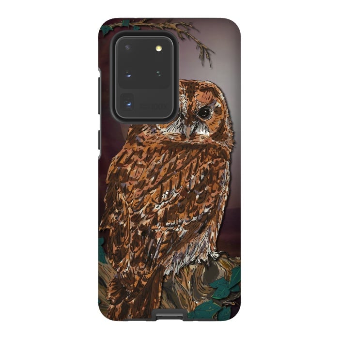 Galaxy S20 Ultra StrongFit Tawny Owl - Mistress of the Night by Lotti Brown