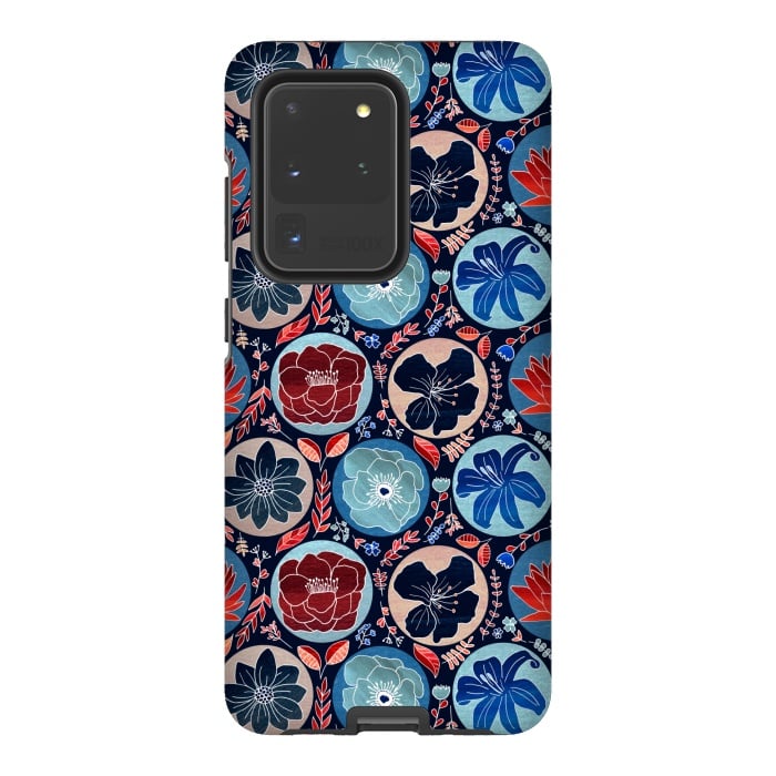 Galaxy S20 Ultra StrongFit Moody Polka Dot Floral  by Tigatiga