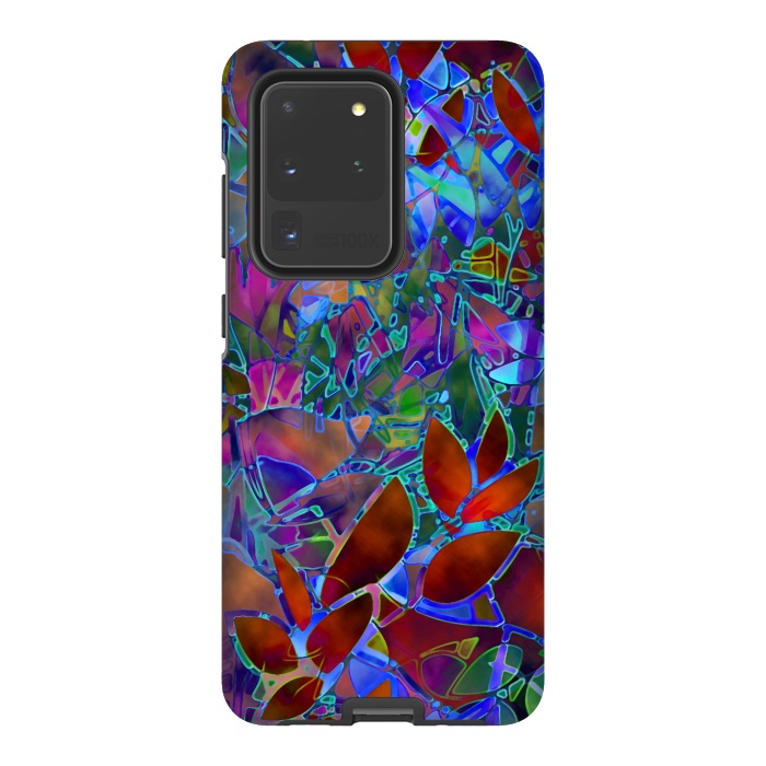 Galaxy S20 Ultra StrongFit Floral Abstract Stained Glass G174 by Medusa GraphicArt