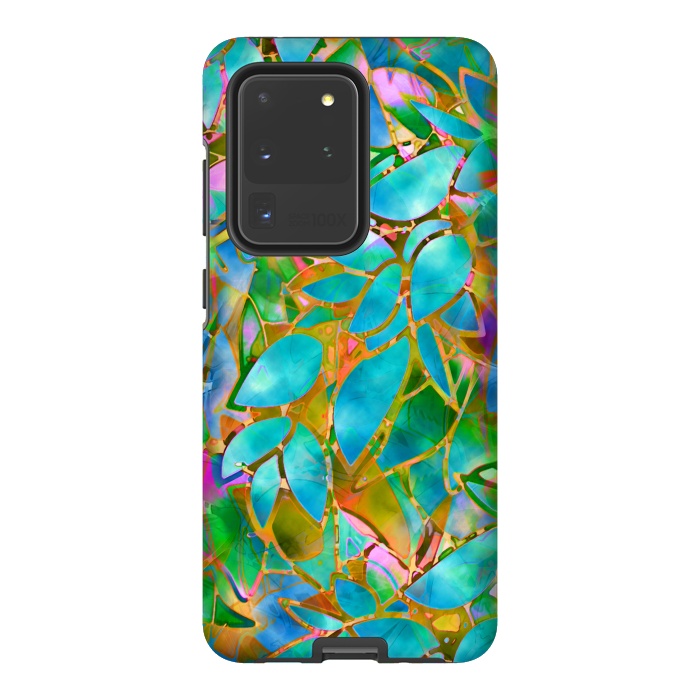 Galaxy S20 Ultra StrongFit Floral Abstract Stained Glass G265  by Medusa GraphicArt