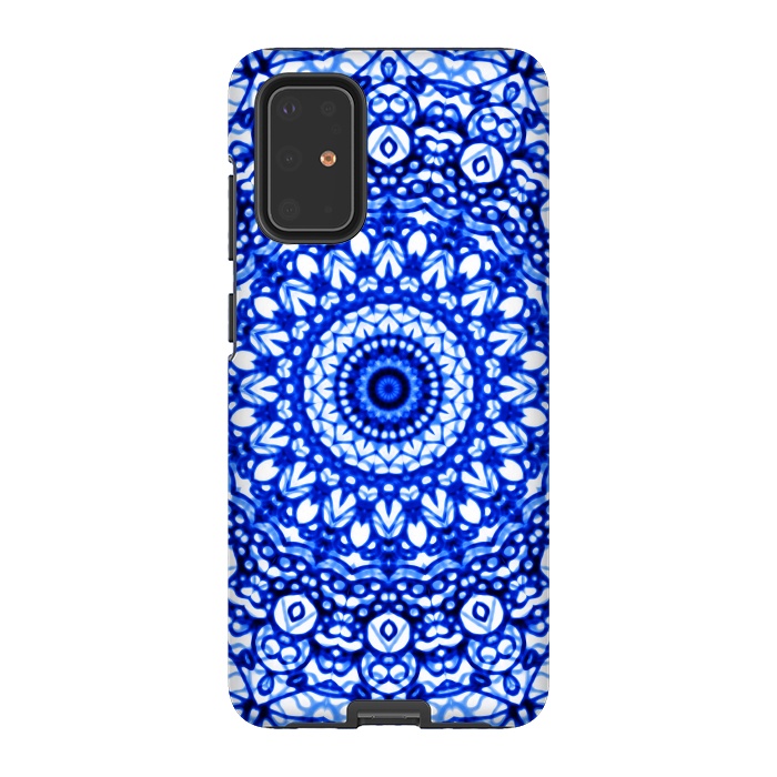 Galaxy S20 Plus StrongFit Blue Mandala Mehndi Style G403  by Medusa GraphicArt