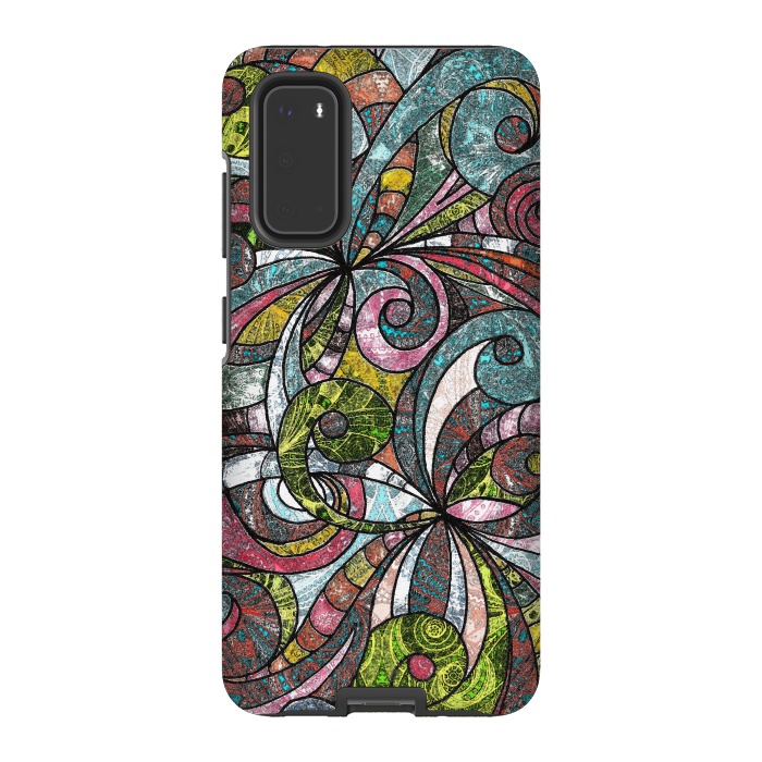 Galaxy S20 StrongFit Drawing Floral Zentangle G203 by Medusa GraphicArt