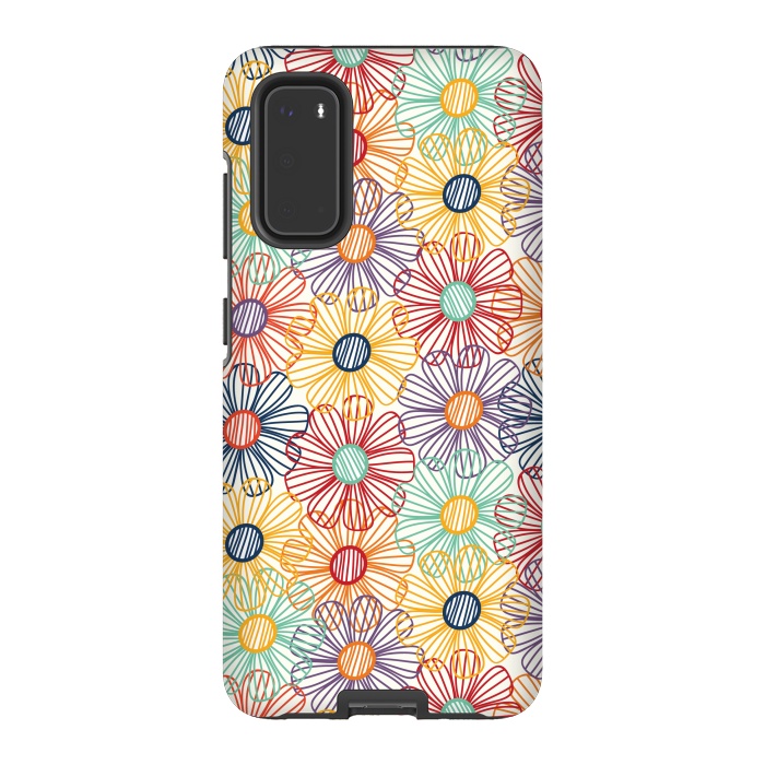 Galaxy S20 StrongFit RAINBOW FLORAL by TracyLucy Designs
