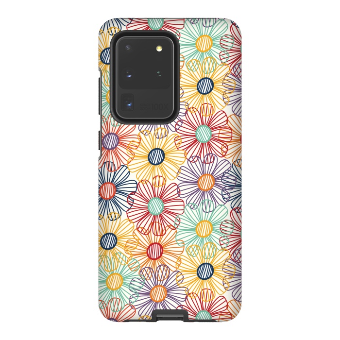 Galaxy S20 Ultra StrongFit RAINBOW FLORAL by TracyLucy Designs