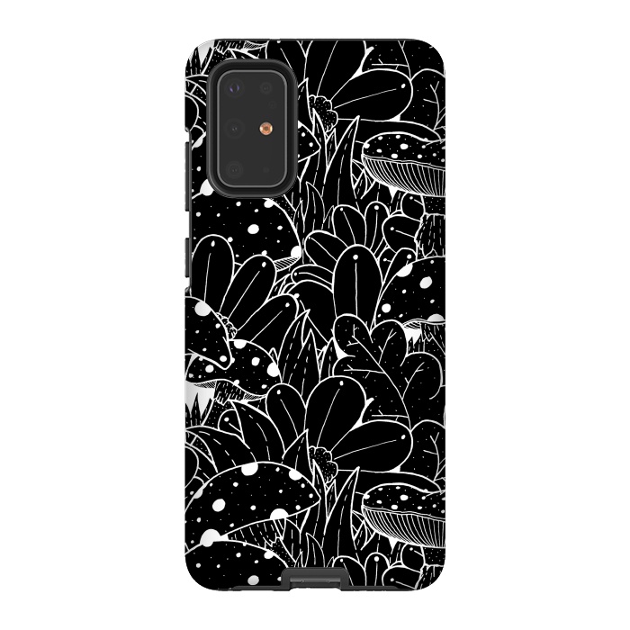 Galaxy S20 Plus StrongFit Black and white autumn pattern by Steve Wade (Swade)
