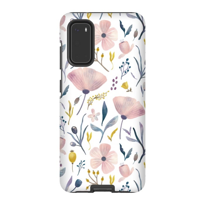 Galaxy S20 StrongFit Delicate Pastel Floral by Noonday Design
