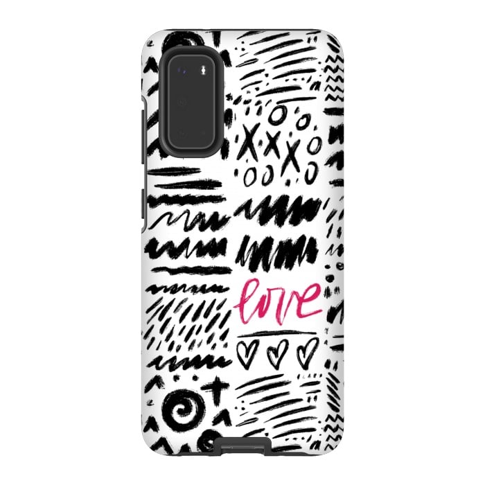 Galaxy S20 StrongFit Love Scribbles by Noonday Design