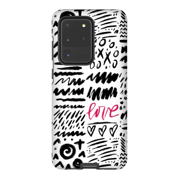 Galaxy S20 Ultra StrongFit Love Scribbles by Noonday Design