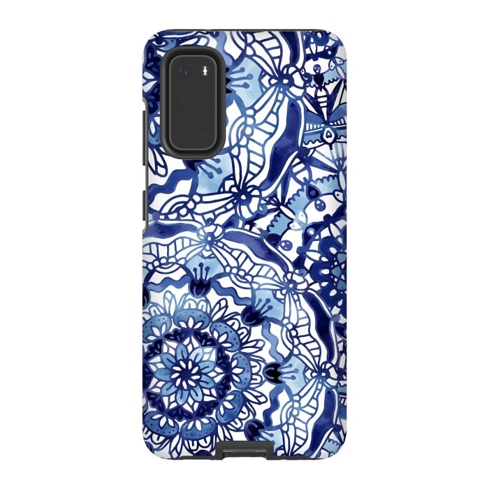 Galaxy S20 StrongFit Delft Blue Mandalas by Noonday Design