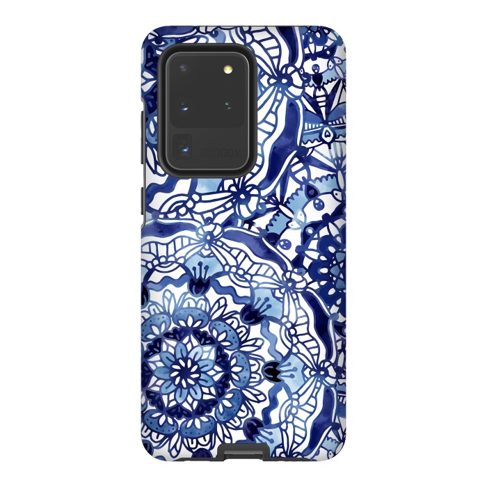 Galaxy S20 Ultra StrongFit Delft Blue Mandalas by Noonday Design