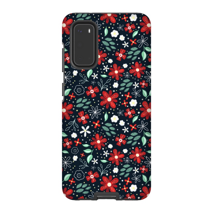 Galaxy S20 StrongFit Little Christmas Flowers by Noonday Design