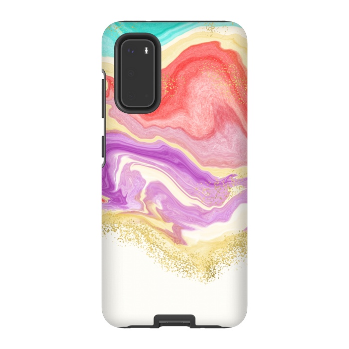 Galaxy S20 StrongFit Colorful Marble by Noonday Design