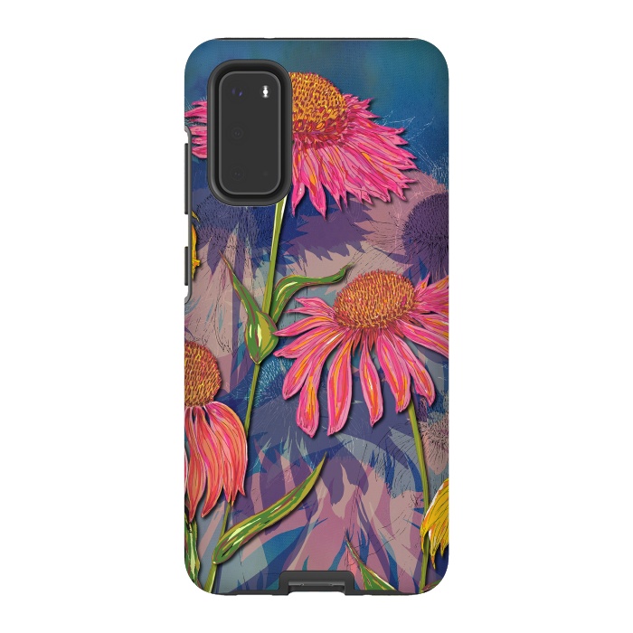 Galaxy S20 StrongFit Pink Coneflowers by Lotti Brown