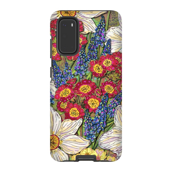 Galaxy S20 StrongFit Spring Flowers by Lotti Brown