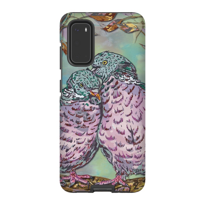 Galaxy S20 StrongFit Loving Ring Doves by Lotti Brown