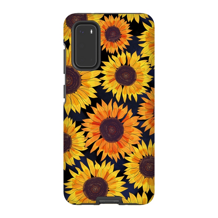 Galaxy S20 StrongFit Sunflowers 2 by Laura Grant