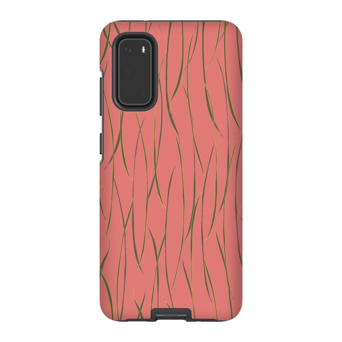 Galaxy S20 StrongFit Coral Stripe by Lotti Brown