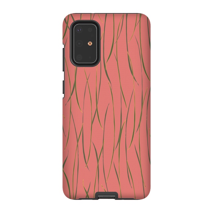 Galaxy S20 Plus StrongFit Coral Stripe by Lotti Brown