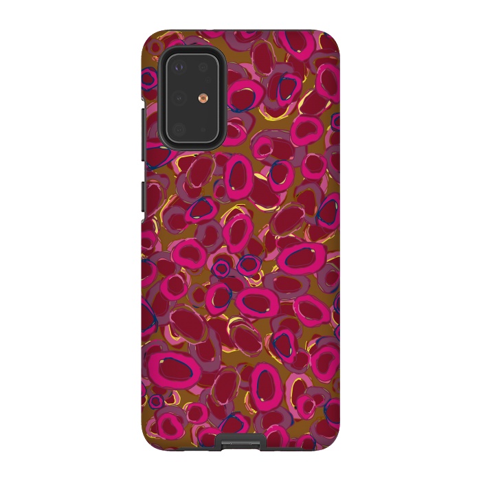 Galaxy S20 Plus StrongFit Bold Circles - Red & Pink by Lotti Brown