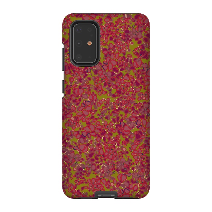 Galaxy S20 Plus StrongFit Tiny Circles - Red & Green by Lotti Brown