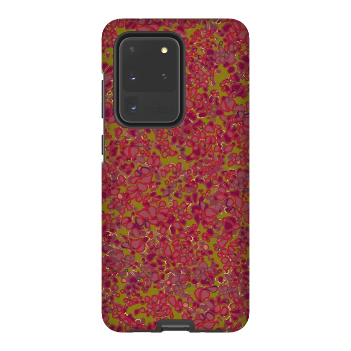 Galaxy S20 Ultra StrongFit Tiny Circles - Red & Green by Lotti Brown