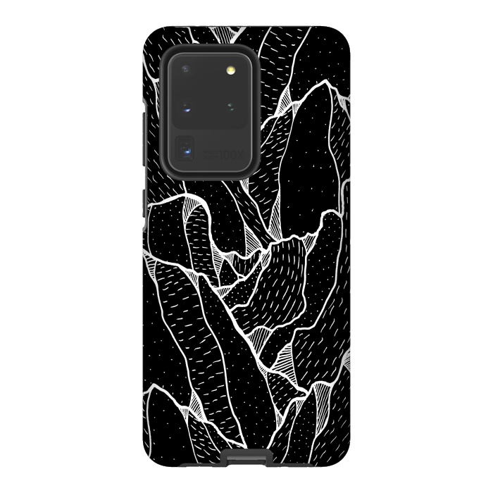 Galaxy S20 Ultra StrongFit Black and white pattern hills by Steve Wade (Swade)