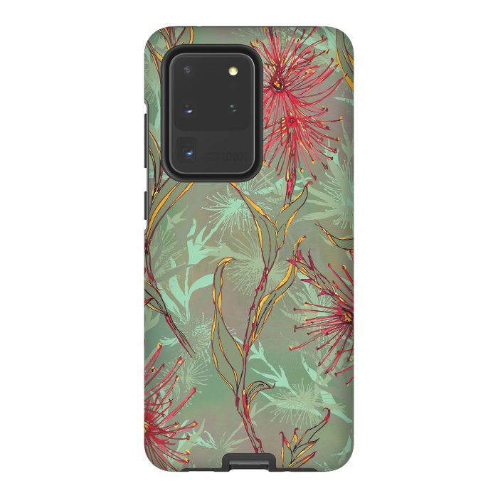 Galaxy S20 Ultra StrongFit Red Gum Flower by Lotti Brown