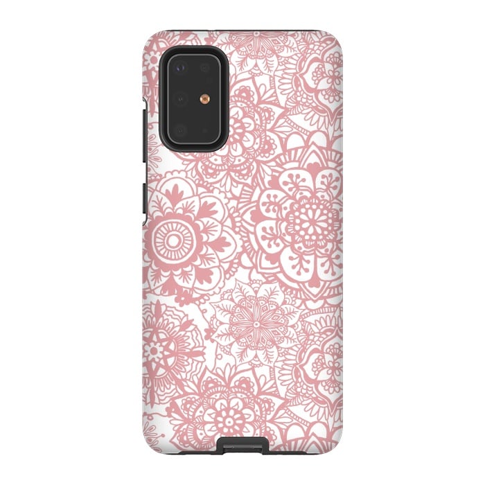 Galaxy S20 Plus StrongFit Light Pink Mandala Pattern by Julie Erin Designs