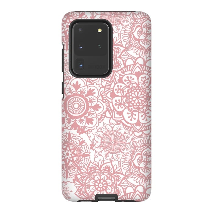 Galaxy S20 Ultra StrongFit Light Pink Mandala Pattern by Julie Erin Designs