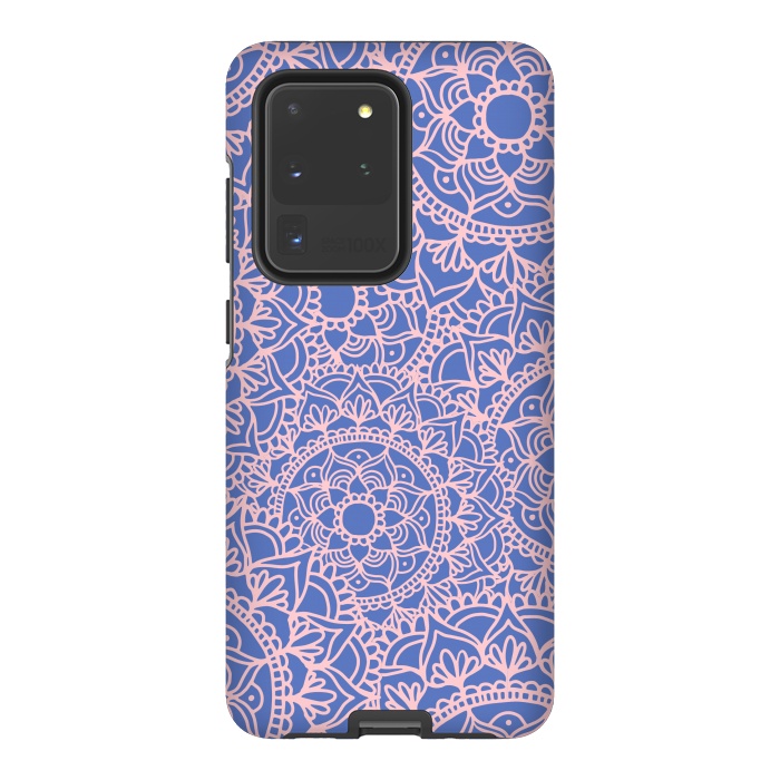Galaxy S20 Ultra StrongFit Pink and Mauve Mandala Pattern by Julie Erin Designs