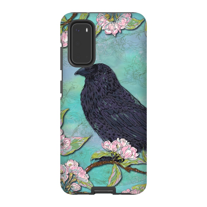 Galaxy S20 StrongFit Raven & Apple Blossom by Lotti Brown