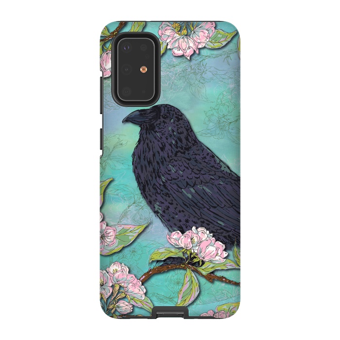 Galaxy S20 Plus StrongFit Raven & Apple Blossom by Lotti Brown