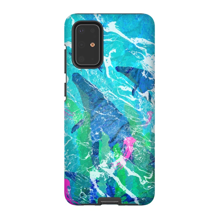 Galaxy S20 Plus StrongFit Ocean whales by Steve Wade (Swade)