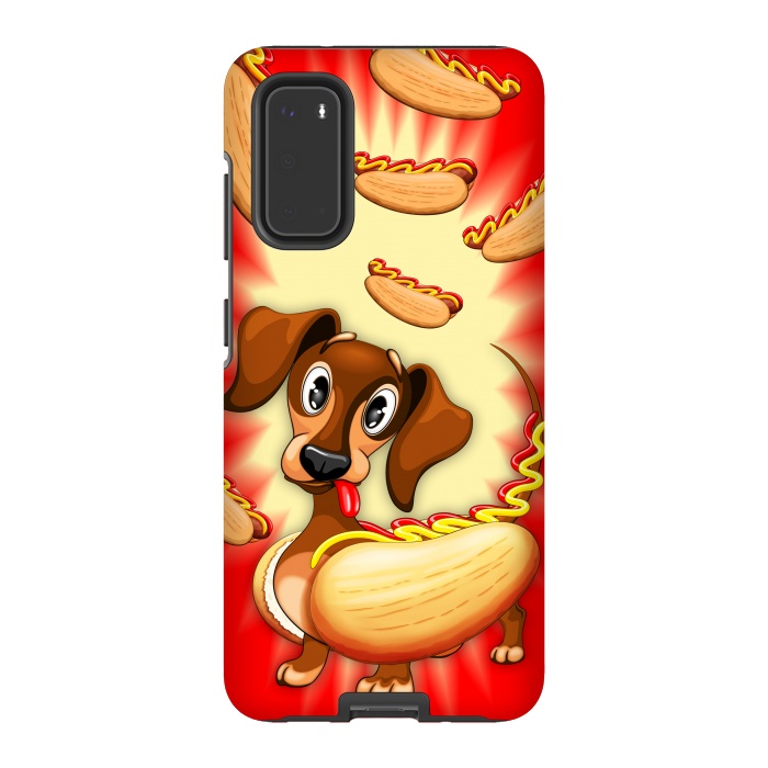 Galaxy S20 StrongFit Dachshund Hot Dog Cute and Funny Character by BluedarkArt