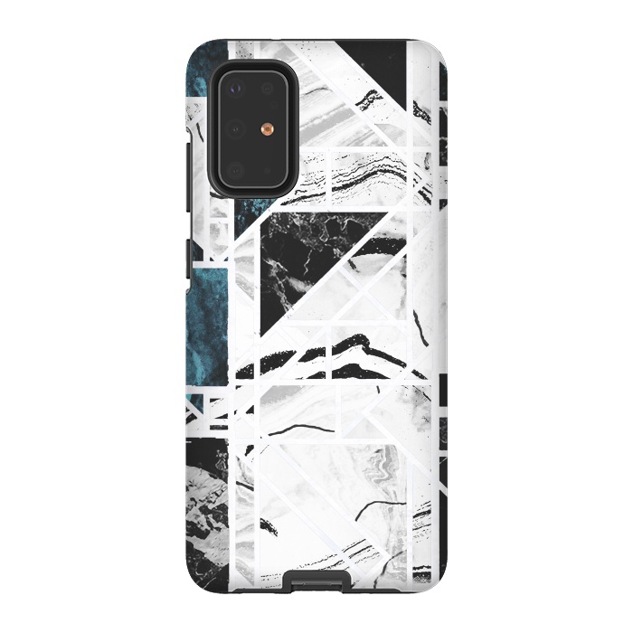 Galaxy S20 Plus StrongFit Ink brushed marble tiles by Oana 