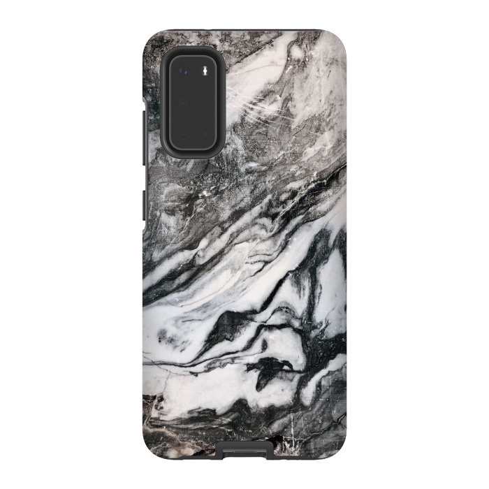 Galaxy S20 StrongFit White and black Marble by Winston