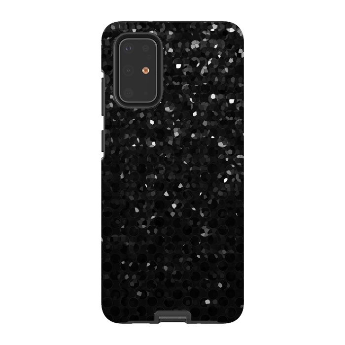 Galaxy S20 Plus StrongFit Black Crystal Bling Strass G283 by Medusa GraphicArt