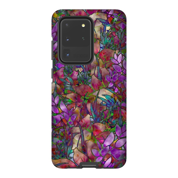 Galaxy S20 Ultra StrongFit Floral Abstract Stained Glass G175 by Medusa GraphicArt