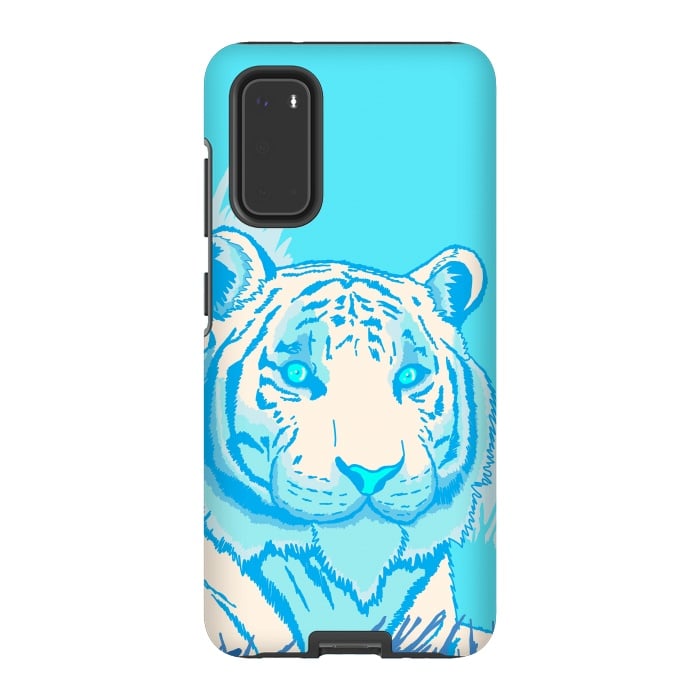 Galaxy S20 StrongFit The blue tiger by Steve Wade (Swade)