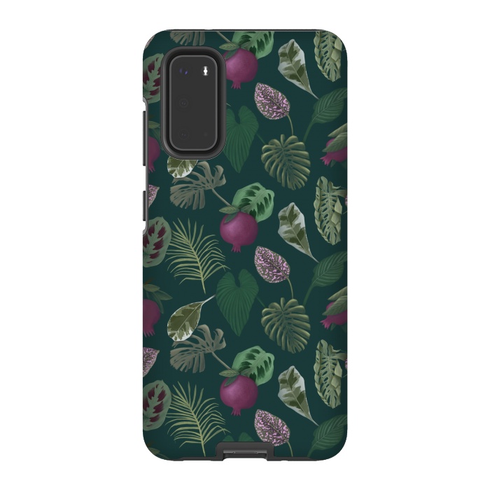 Galaxy S20 StrongFit Pomegranates & Palm Leaves by Tishya Oedit
