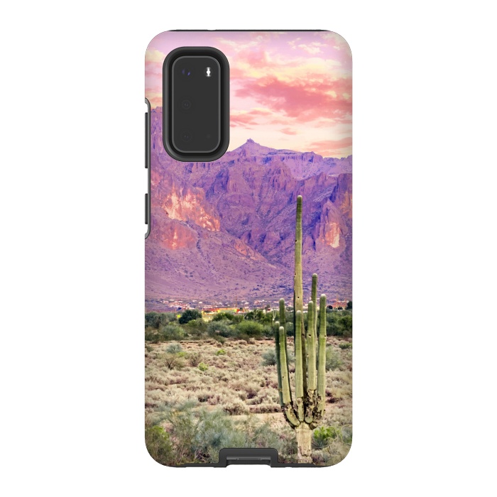 Galaxy S20 StrongFit Cactus Sunset by Uma Prabhakar Gokhale