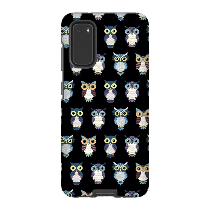 Galaxy S20 StrongFit Owls pattern by Laura Nagel
