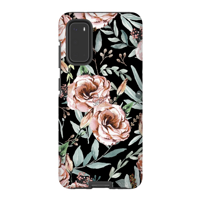 Galaxy S20 StrongFit Floral Explosion Black by Anis Illustration