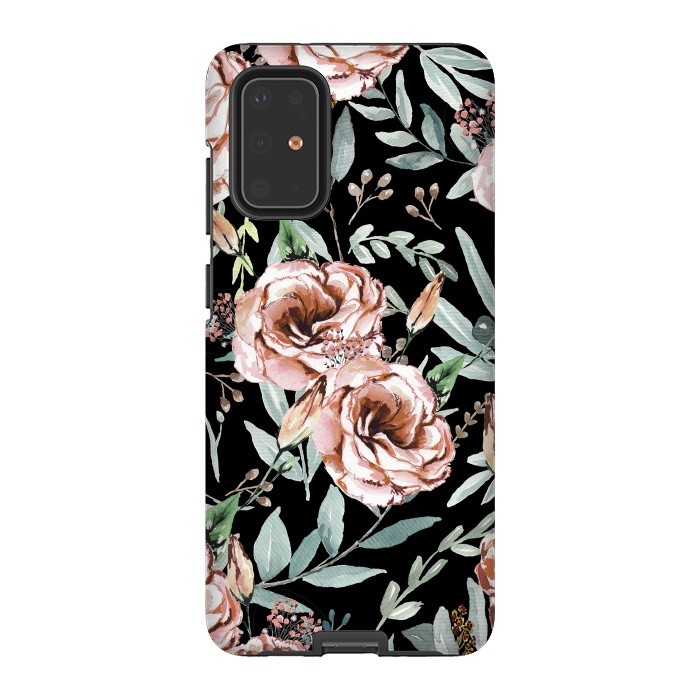 Galaxy S20 Plus StrongFit Floral Explosion Black by Anis Illustration