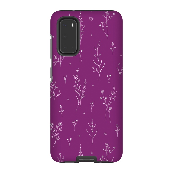 Galaxy S20 StrongFit Magic Wine Wildflowers by Anis Illustration