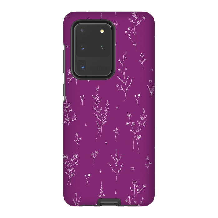 Galaxy S20 Ultra StrongFit Magic Wine Wildflowers by Anis Illustration