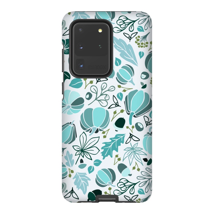 Galaxy S20 Ultra StrongFit Fall Fruits in Blue and Green by Paula Ohreen