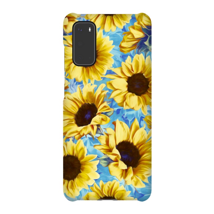 Galaxy S20 SlimFit Dreamy Sunflowers on Blue por Micklyn Le Feuvre