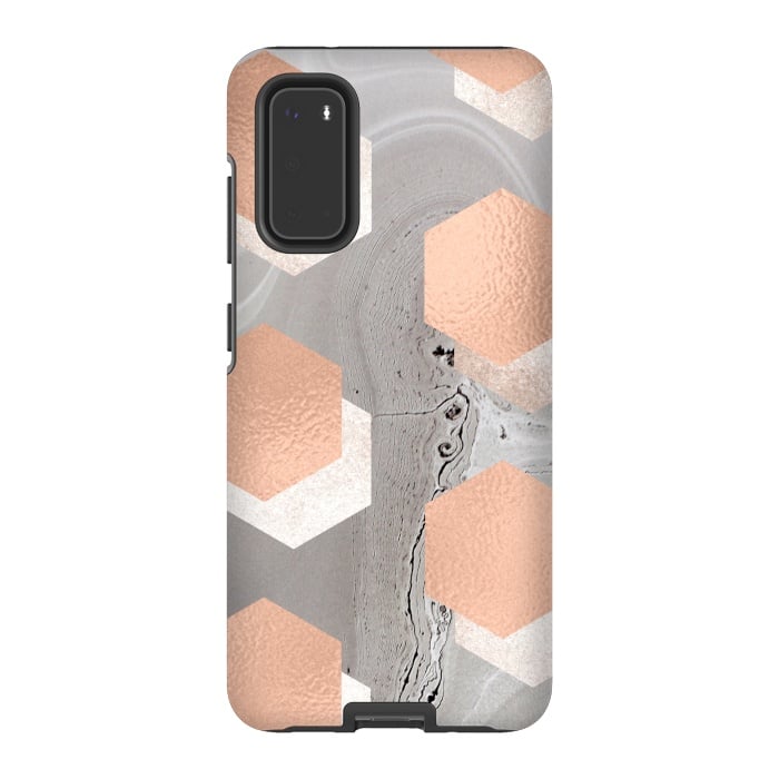 Galaxy S20 StrongFit rose gold marble by haroulita